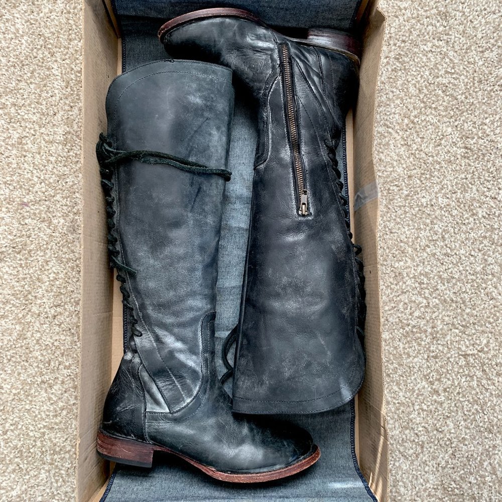 Freebird Stag Lace Up Distressed Leather Boots Size 8 - Picture 6 of 16